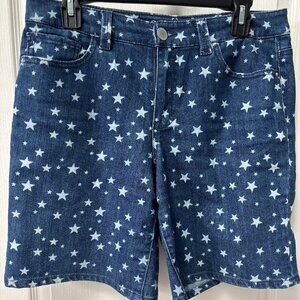 Style & Co 5-Pocket Denim Star Jean Shorts Size 10 Patriotic July 4 Fun Summer